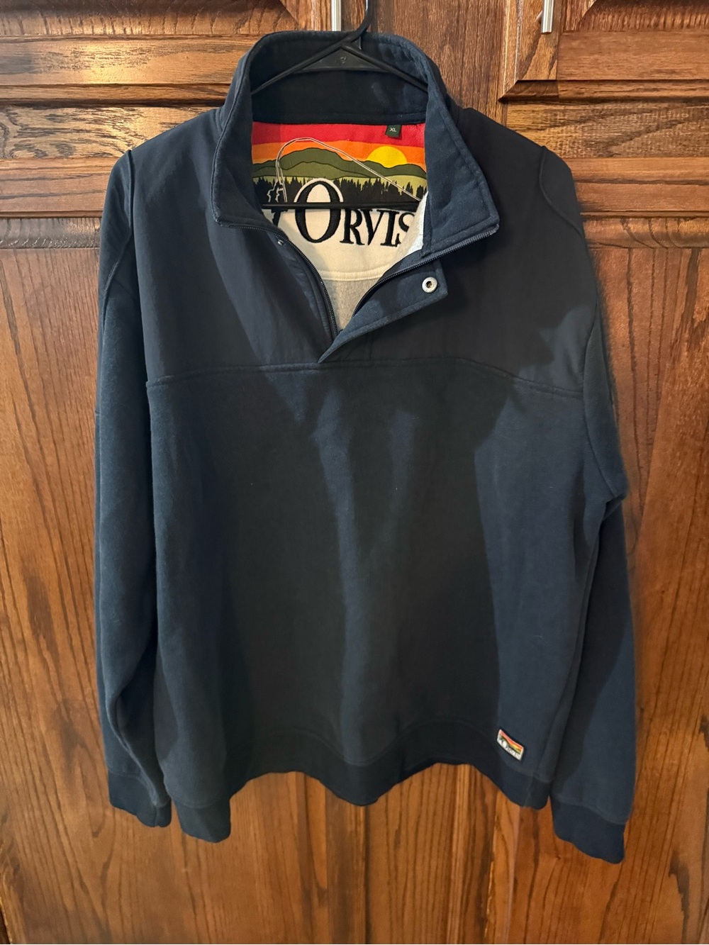 Orvis Men's Navy Snap-Front Pullover Shirt Jacket
